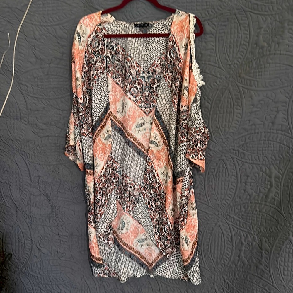 Colorful  cold shoulder Cardigan